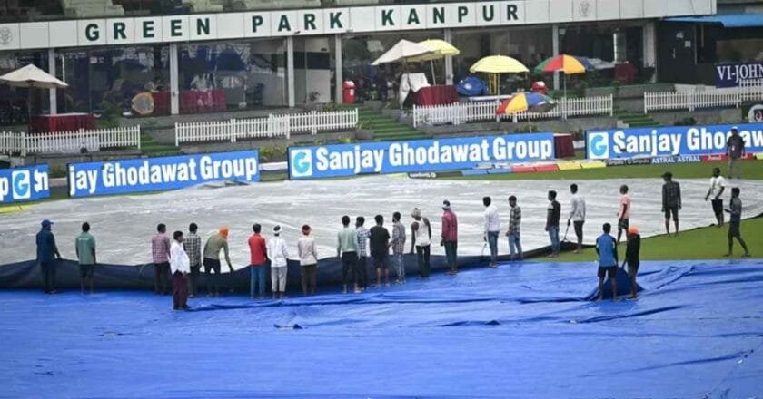 কানপুর টেস্টের দ্বিতীয় দিনের প্রথম সেশন বৃষ্টিতে পণ্ড