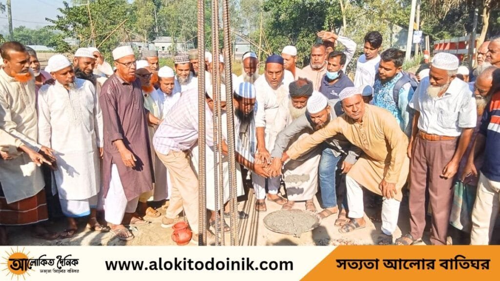 সিরাজগঞ্জের বেলকুচিতে সেন ভাঙ্গাবাড়ী বাজার মসজিদের নির্মাণ কাজ উদ্বোধন