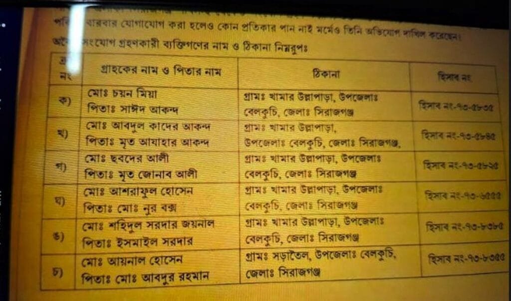 বেলকুচি পল্লী বিদ্যুৎ অফিসের অবৈধ সংযোগের ছড়াছড়ি : বৈধরা ক্ষতিগ্রস্ত