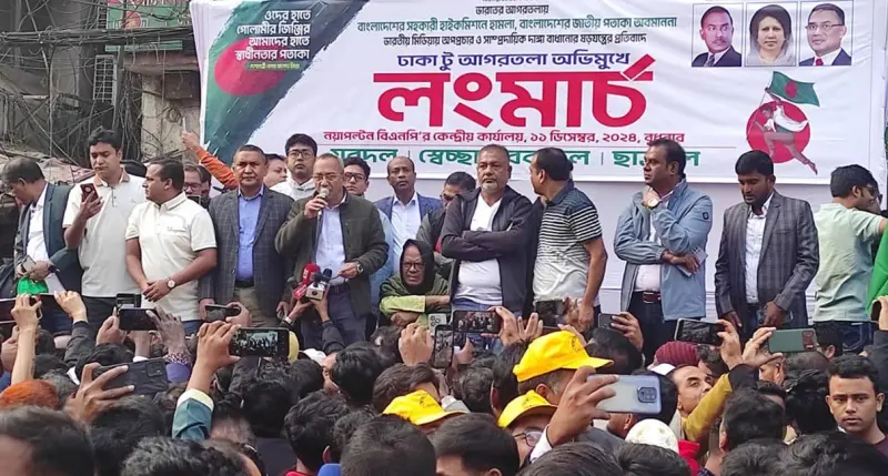 আগরতলা অভিমুখে বিএনপির লংমার্চ শুরু