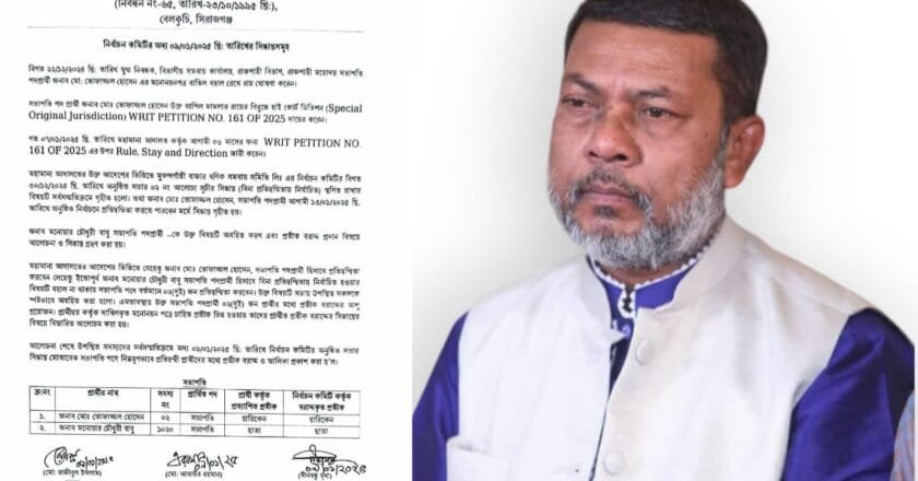 মুকুন্দগাঁতী বাজার বণিক সমিতির নির্বাচনে প্রার্থীতা ফিরে পেলেন হাজী তোফাজ্জল হোসেন