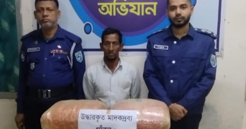 ফুলবাড়ীতে ২০ কেজি গাঁজাসহ মাদক কারবারি গ্রেফতার