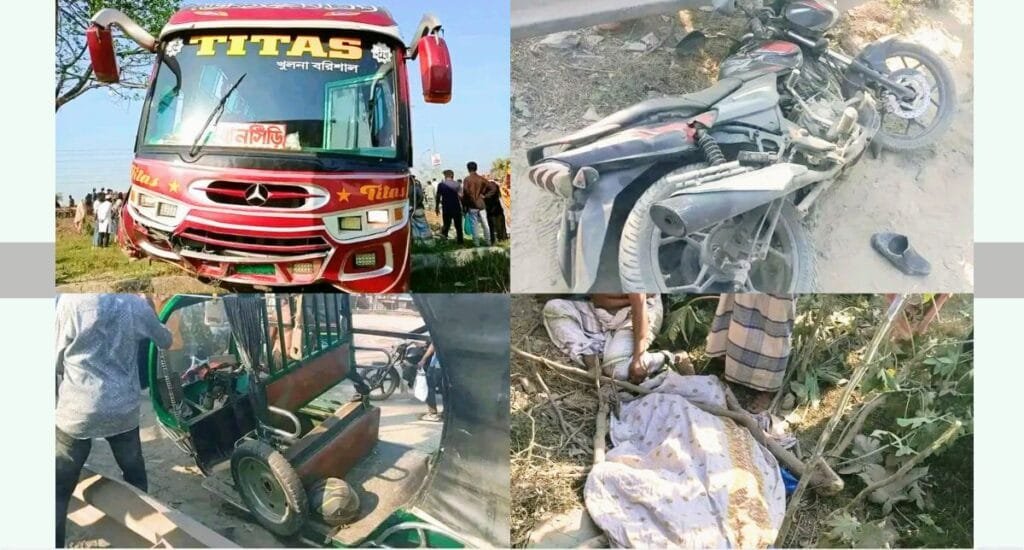 খুলনায় সড়ক দুর্ঘটনায় শাহীন শেখ নামে ইজিবাইক চালকের মৃত্যু