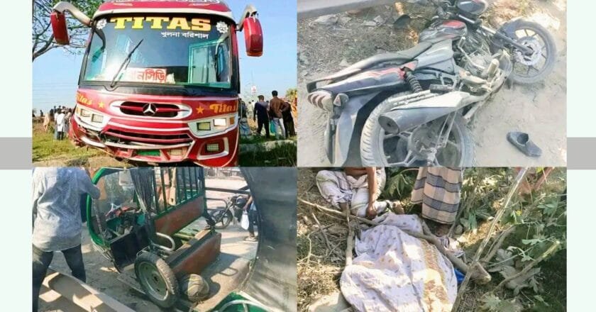 খুলনায় সড়ক দুর্ঘটনায় শাহীন শেখ নামে ইজিবাইক চালকের মৃত্যু