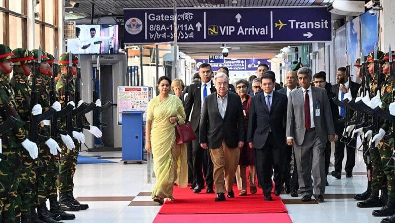 ৪ দিনের সফর শেষে ঢাকা ছাড়লেন জাতিসংঘ মহাসচিব গুতেরেস