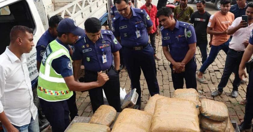 সলঙ্গায় ৭৮ কেজি গাঁজাসহ পিকআপ জব্দ