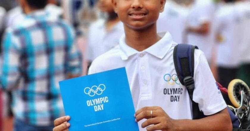 অলিম্পিক ডে-তে অংশ নিল মাদ্রাসা শিক্ষার্থী স্কেটার রাসেল