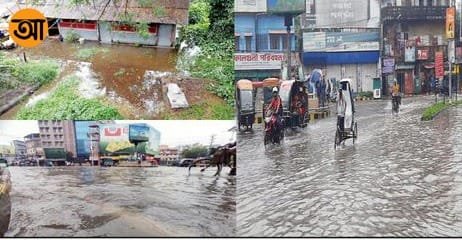 মাত্র এক ঘণ্টার বৃষ্টিতে জলমগ্ন খুলনা শহর, দুর্ভোগে সাধারণ মানুষ