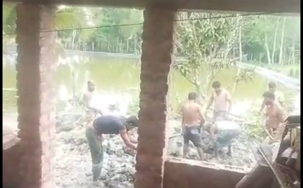 নাগেশ্বরীতে গরুর খামার ও ফলজ বাগান কেটে জোরপূর্বক রাস্তা নির্মাণের অভিযোগ