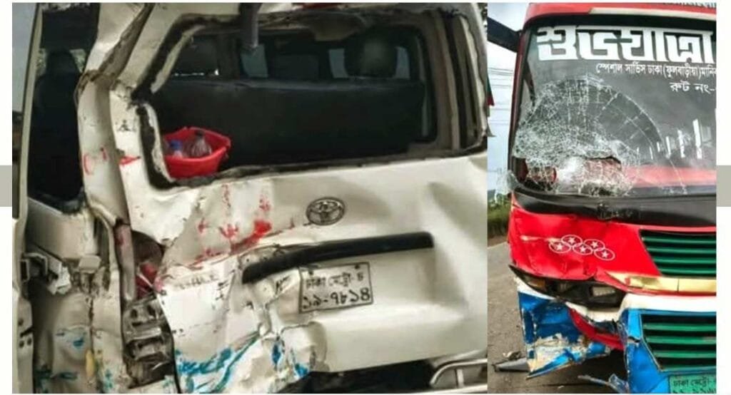 বিজয় মিছিলে ঢাকা যাওয়ার পথে সাটুরিয়া উপজেলা বিএনপির নেতা-কর্মীরা সড়ক দুর্ঘটনার কবলে