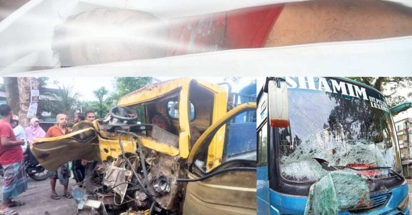 ঝিকরগাছার পারবাজারে বাস ও পিক‌আপের মুখোমুখি সংঘর্ষে ১জন নিহত