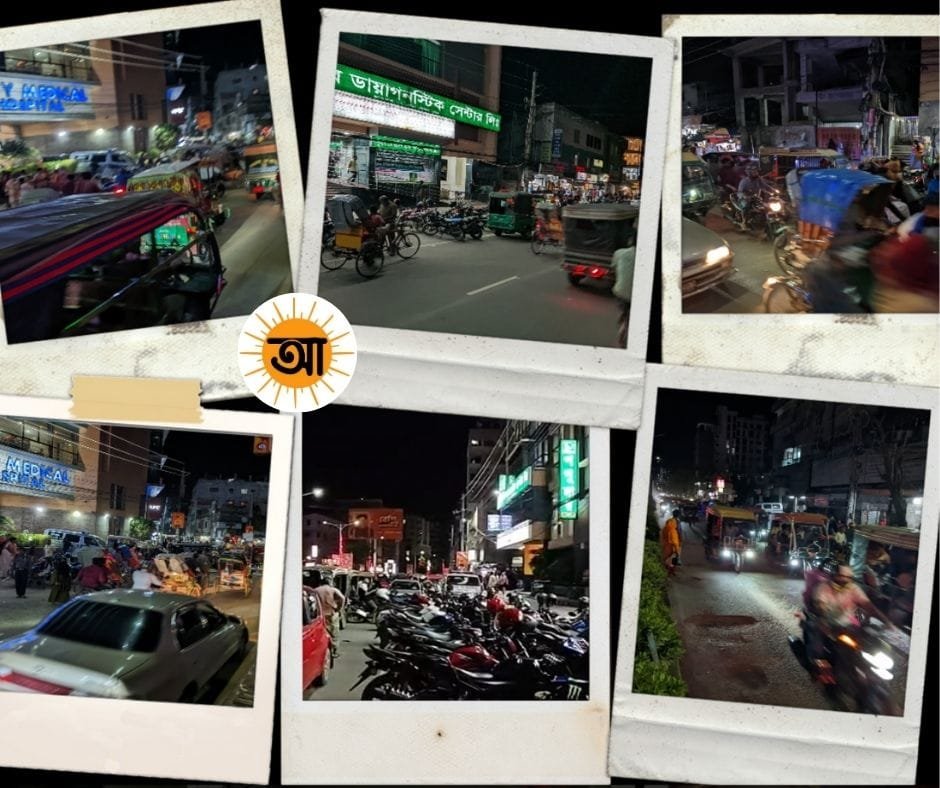 পার্কিং সংকটের কারণে খুলনায় হাসপাতালের সামনে যানজট