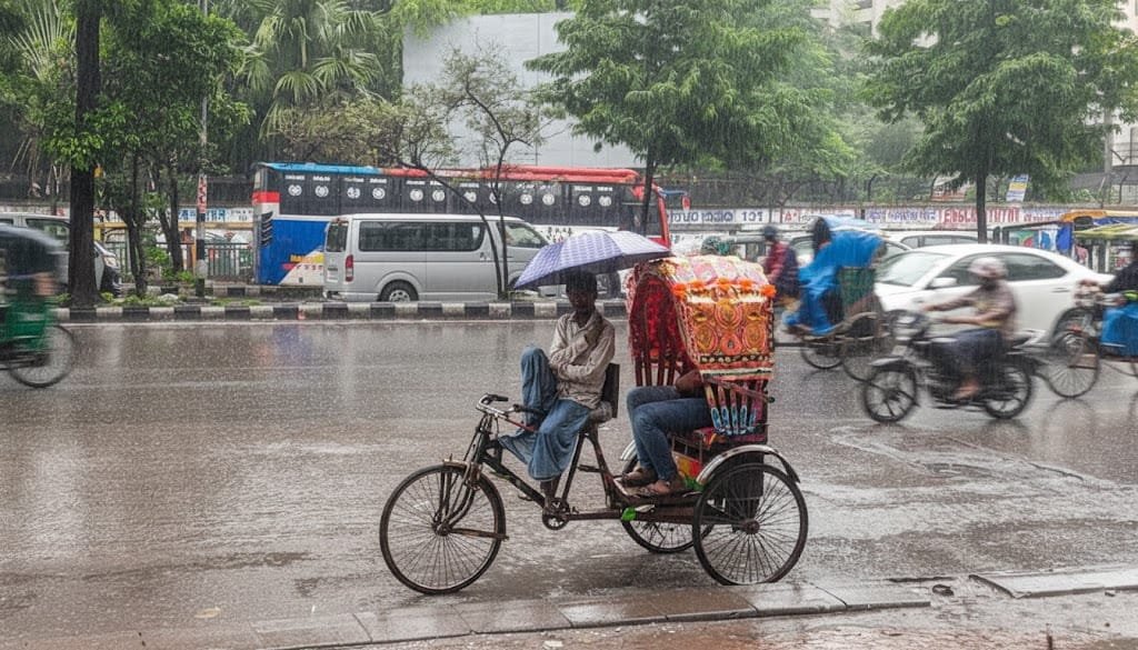 খুলনায় মধ্য কার্তিকের বৃষ্টিতে বিপর্যস্ত নগরজীবন