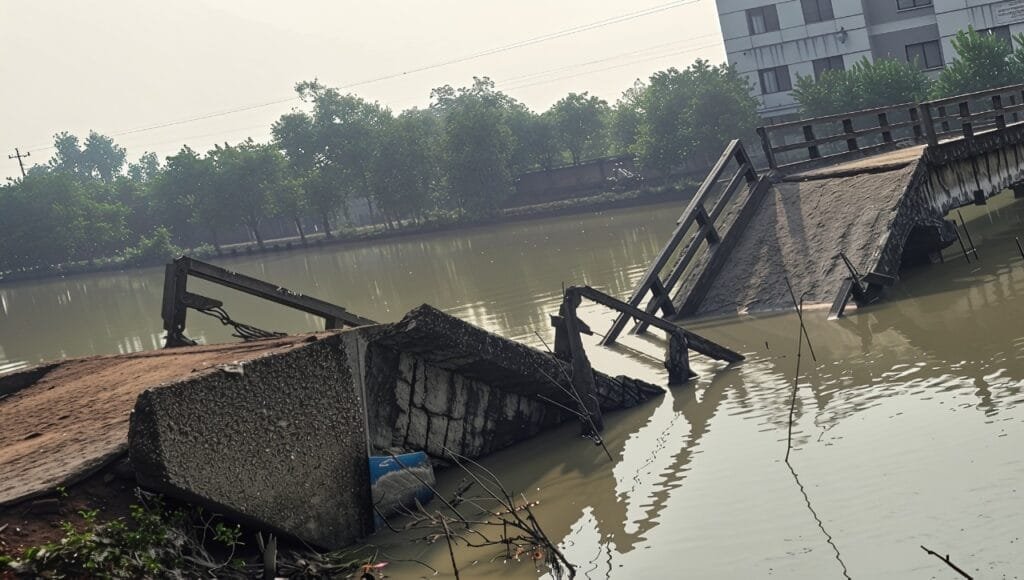 হঠাৎ ভেঙে পড়ল পাইকগাছার শামুকপোতা–পুটিমারী সংযোগ ব্রিজ, যোগাযোগ বন্ধ