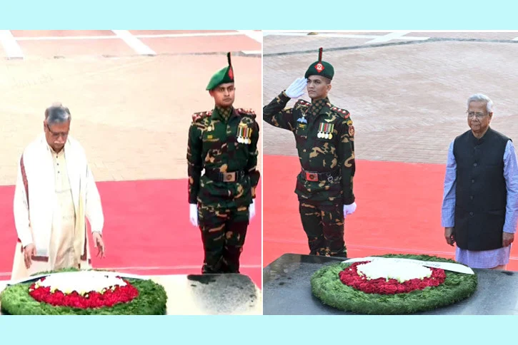 মিরপুরে শহীদ বুদ্ধিজীবীদের প্রতি শ্রদ্ধা জানালেন রাষ্ট্রপতি ও প্রধান উপদেষ্টা