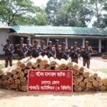 পানছড়িতে বিজিবির অভিযানে অবৈধ গোল কাঠ জব্দ