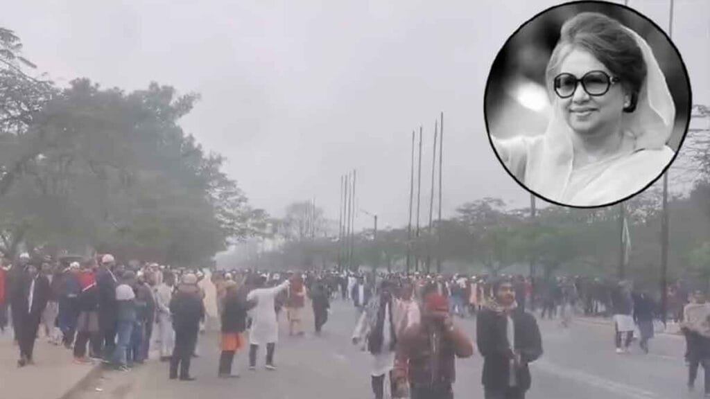খালেদা জিয়াকে চিরবিদায় জানাতে সংসদ ভবন এলাকায় সর্বস্তরের মানুষের ঢল