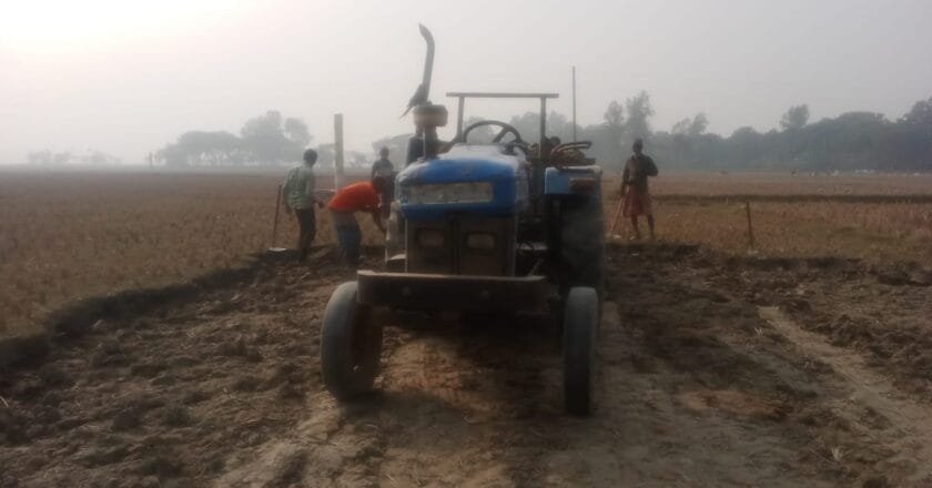 বদলগাছীতে ইটভাটার গ্রাসে ফসলি জমির উর্বর মাটি, আবাদ হুমকিতে