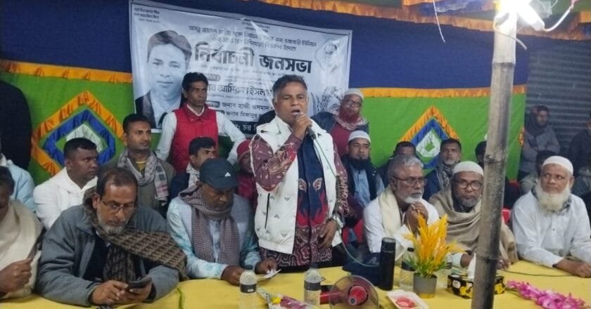 “ধানের শীষে দেশ গড়ব মিলে মিশে”—চর নিশিবয়ড়ায় বিএনপির নির্বাচনী জনসভা