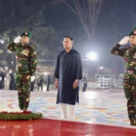 শহীদ মিনারে ভাষা শহীদদের প্রতি প্রধানমন্ত্রীর শ্রদ্ধা