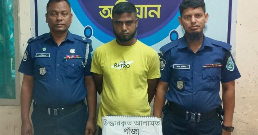 ফুলবাড়ীতে পুলিশের অভিযানে গাঁজাসহ আটক ১