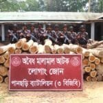 পানছড়িতে ৩ বিজিবির অভিযানে অবৈধ সেগুন ও গামারী কাঠ আটক