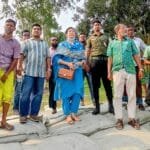 বেলকুচিতে নদী ভাঙন রোধে জিও ব্যাগ ভরাট ও উন্নয়ন প্রকল্প পরিদর্শন করলেন ইউএনও