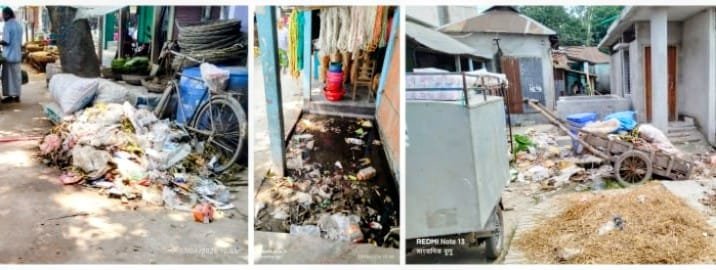 থানাহাট বাজারে বর্জ্য ব্যবস্থাপনার বেহাল দশা, ঝুঁকিতে জনস্বাস্থ্য
