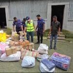 নাগেশ্বরীতে ধানের গোলা থেকে বিপুল পরিমাণ ভারতীয় চোরাই পণ্য জব্দ