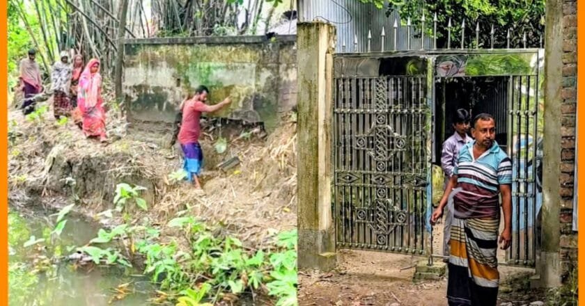 কাকজিনগরে শত বছরের রাস্তা বন্ধ করে গেট, অবরুদ্ধ ১৮ পরিবার