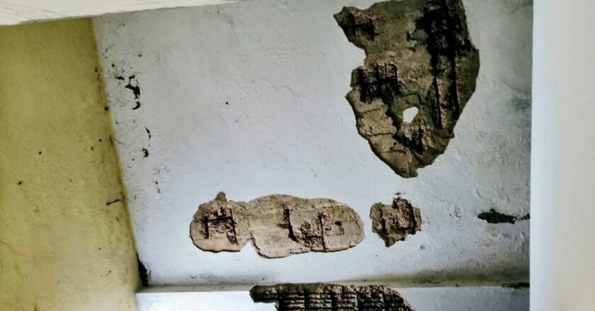 বদলগাছী স্বাস্থ্য কমপ্লেক্সের ছাদে ফাটল, খসে পড়ছে পলেস্তারা