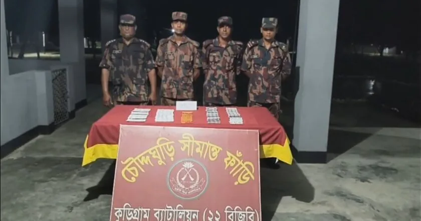 কুড়িগ্রাম সীমান্তে বিজিবির অভিযানে বিপুল পরিমাণ চোরাচালানি পণ্য জব্দ