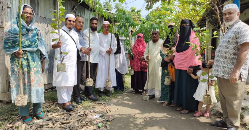 জলবায়ু সহনশীল সমাজ গঠনে বানারীপাড়ায় লোকমোর্চার সভা ও বৃক্ষরোপণ